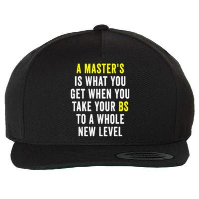 Masters Degree Graduation Wool Snapback Cap