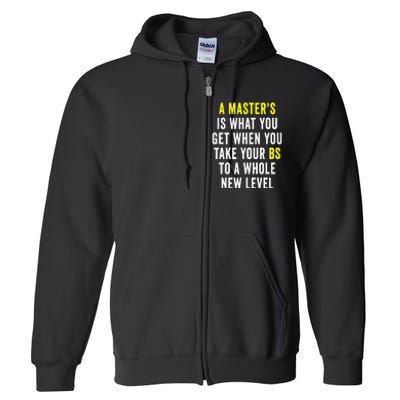 Masters Degree Graduation Full Zip Hoodie