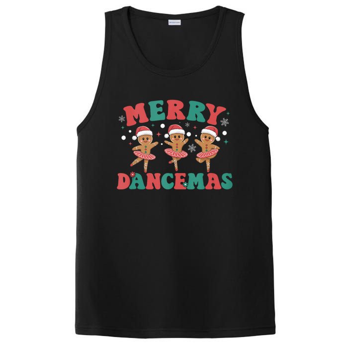 Merry Dancemas Gingerbread Ballet Dancer Christmas Ballerina Tank Top PosiCharge Competitor Tank