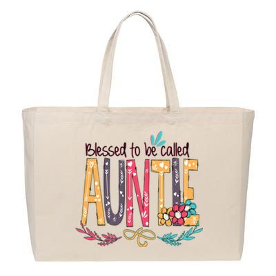 Mothers Day Gift Blessed To Be Called Auntie Cotton Canvas Jumbo Tote