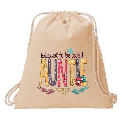 Mothers Day Gift Blessed To Be Called Auntie Drawstring Bag