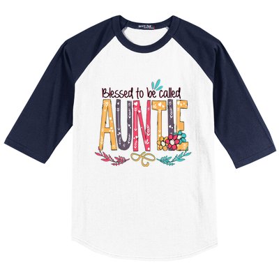 Mothers Day Gift Blessed To Be Called Auntie Baseball Sleeve Shirt