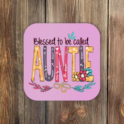 Mothers Day Gift Blessed To Be Called Auntie Coaster