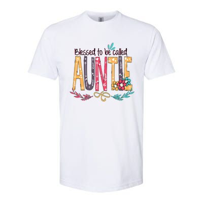 Mothers Day Gift Blessed To Be Called Auntie Softstyle CVC T-Shirt