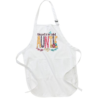 Mothers Day Gift Blessed To Be Called Auntie Full-Length Apron With Pockets