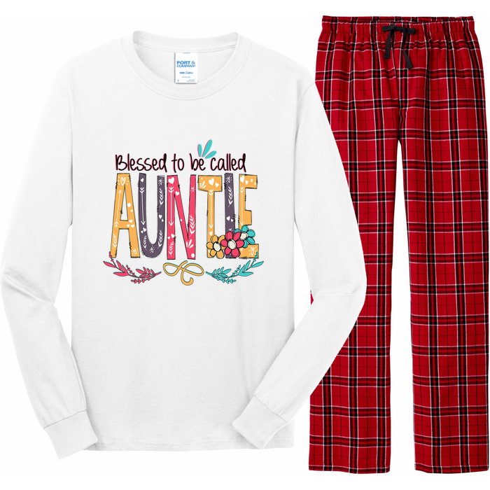 Mothers Day Gift Blessed To Be Called Auntie Long Sleeve Pajama Set