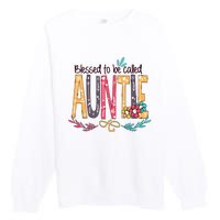 Mothers Day Gift Blessed To Be Called Auntie Premium Crewneck Sweatshirt