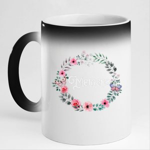 Mother's Day Gift For French Grandma Floral Memere 11oz Black Color Changing Mug