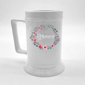 Mother's Day Gift For French Grandma Floral Memere Beer Stein