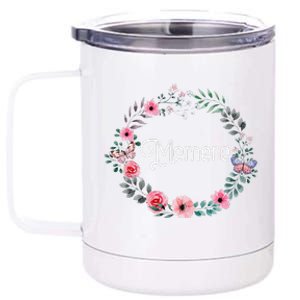 Mother's Day Gift For French Grandma Floral Memere 12 oz Stainless Steel Tumbler Cup