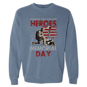 Memorial Day Gift Honor The Fallen Heroes Gift Us Veteran Gift Garment-Dyed Sweatshirt