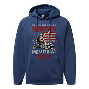 Memorial Day Gift Honor The Fallen Heroes Gift Us Veteran Gift Performance Fleece Hoodie