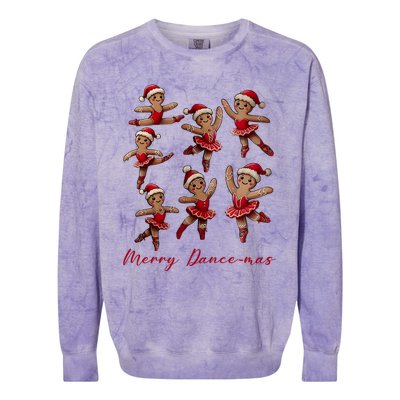 Merry Dancemas Gingerbread Dancer Ballet Christmas Ballerina Colorblast Crewneck Sweatshirt