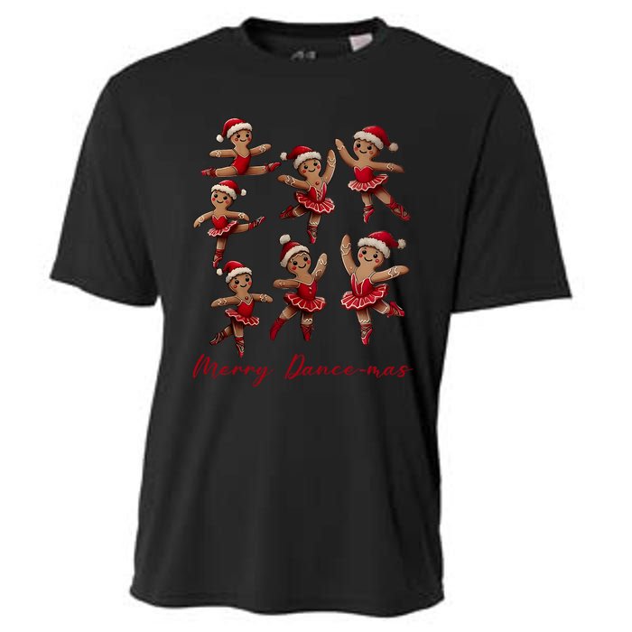 Merry Dancemas Gingerbread Dancer Ballet Christmas Ballerina Cooling Performance Crew T-Shirt