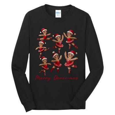 Merry Dancemas Gingerbread Dancer Ballet Christmas Ballerina Tall Long Sleeve T-Shirt