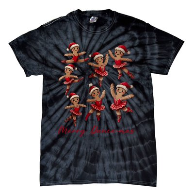 Merry Dancemas Gingerbread Dancer Ballet Christmas Ballerina Tie-Dye T-Shirt