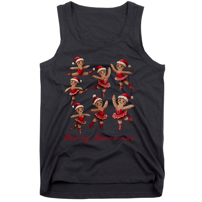 Merry Dancemas Gingerbread Dancer Ballet Christmas Ballerina Tank Top