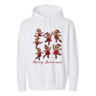 Merry Dancemas Gingerbread Dancer Ballet Christmas Ballerina Garment-Dyed Fleece Hoodie