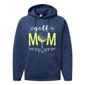 Mother's Day Golf Mom Golfing Moms Golf Moms Gift Performance Fleece Hoodie