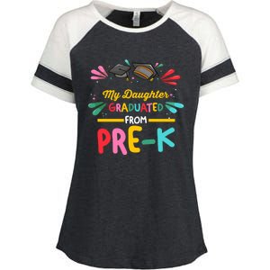 My Daughter Graduated From PreK PreKindergarten Cool Gift Enza Ladies Jersey Colorblock Tee