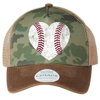  Mother's Day Gift Distressed Heart Baseball Heart Mom Mama V-Neck Legacy Tie Dye Trucker Hat