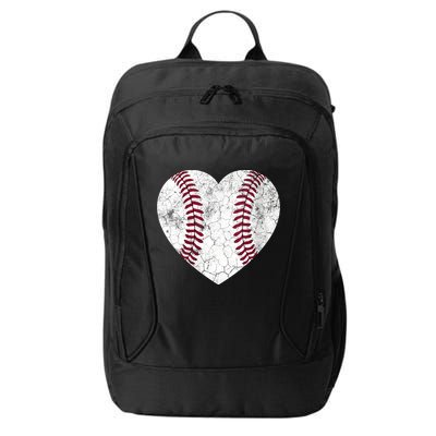  Mother's Day Gift Distressed Heart Baseball Heart Mom Mama V-Neck City Backpack