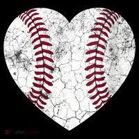  Mother's Day Gift Distressed Heart Baseball Heart Mom Mama V-Neck Premium T-Shirt
