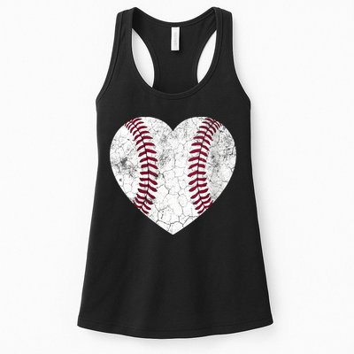  Mother's Day Gift Distressed Heart Baseball Heart Mom Mama V-Neck Womens Tank Top