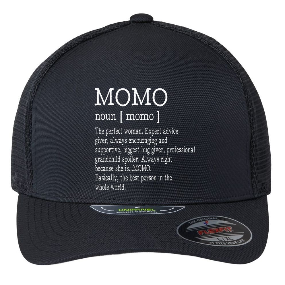 Momo Definition Grandma Mother Day Flexfit Unipanel Trucker Cap