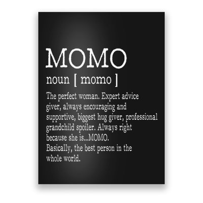 Momo Definition Grandma Mother Day Poster