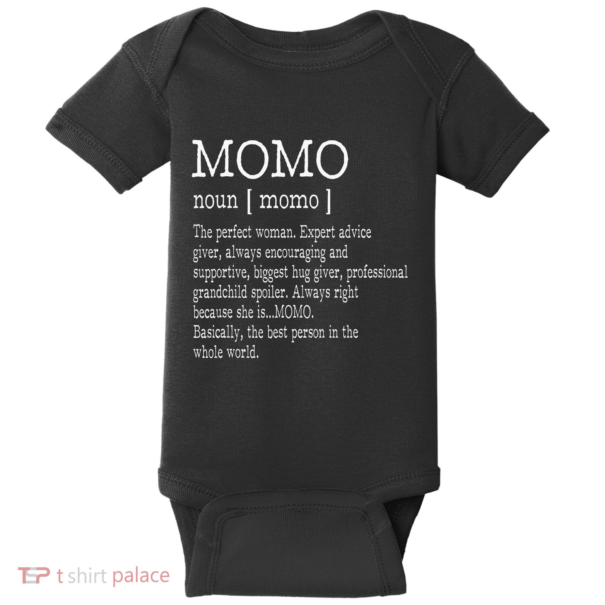 Momo Definition Grandma Mother Day Baby Bodysuit