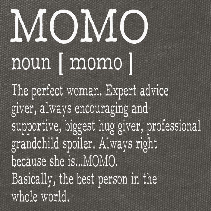 Momo Definition Grandma Mother Day Cotton Canvas Backpack