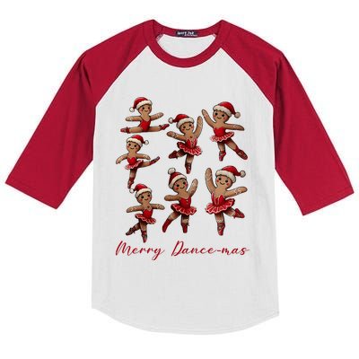 Merry Dancemas Gingerbread Dancer Ballet Christmas Ballerina Kids Colorblock Raglan Jersey