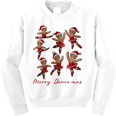 Merry Dancemas Gingerbread Dancer Ballet Christmas Ballerina Kids Sweatshirt