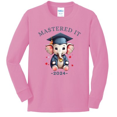 Masters Degree Graduation 2024 Mastered It Kids Long Sleeve Shirt