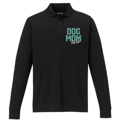 Mother's Day Gift Dog Mom Fur Life Mommy Gift Performance Long Sleeve Polo