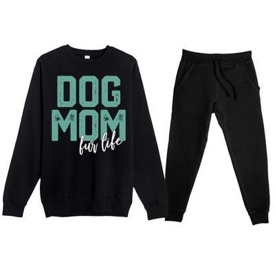 Mother's Day Gift Dog Mom Fur Life Mommy Gift Premium Crewneck Sweatsuit Set