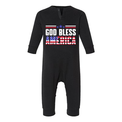 Memorial Day God Bless America Patriotic Honor Flag Soldiers Funny Gift Infant Fleece One Piece