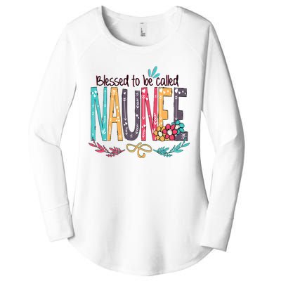 Mothers Day Gift Blessed To Be Called Naunee Women's Perfect Tri Tunic Long Sleeve Shirt