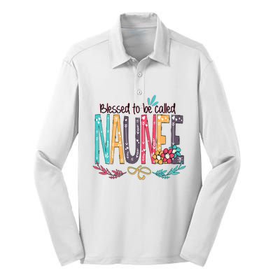 Mothers Day Gift Blessed To Be Called Naunee Silk Touch Performance Long Sleeve Polo