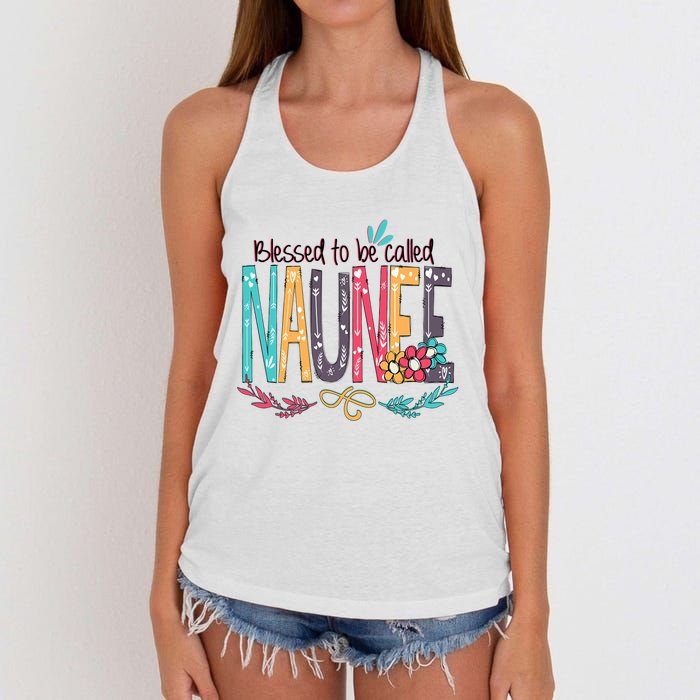 Mothers Day Gift Blessed To Be Called Naunee Women's Knotted Racerback Tank