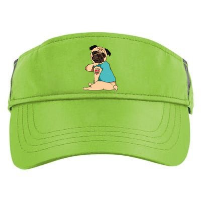 Mothers Day Gift Funny Dog Pug I Love Mom Tattoo Adult Drive Performance Visor