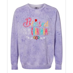 Mothers Day Gift Blessed To Be Called Grandmama Colorblast Crewneck Sweatshirt