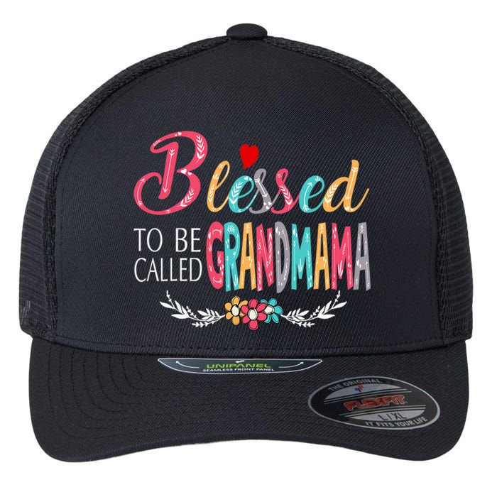 Mothers Day Gift Blessed To Be Called Grandmama Flexfit Unipanel Trucker Cap