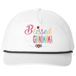 Mothers Day Gift Blessed To Be Called Grandmama Snapback Five-Panel Rope Hat