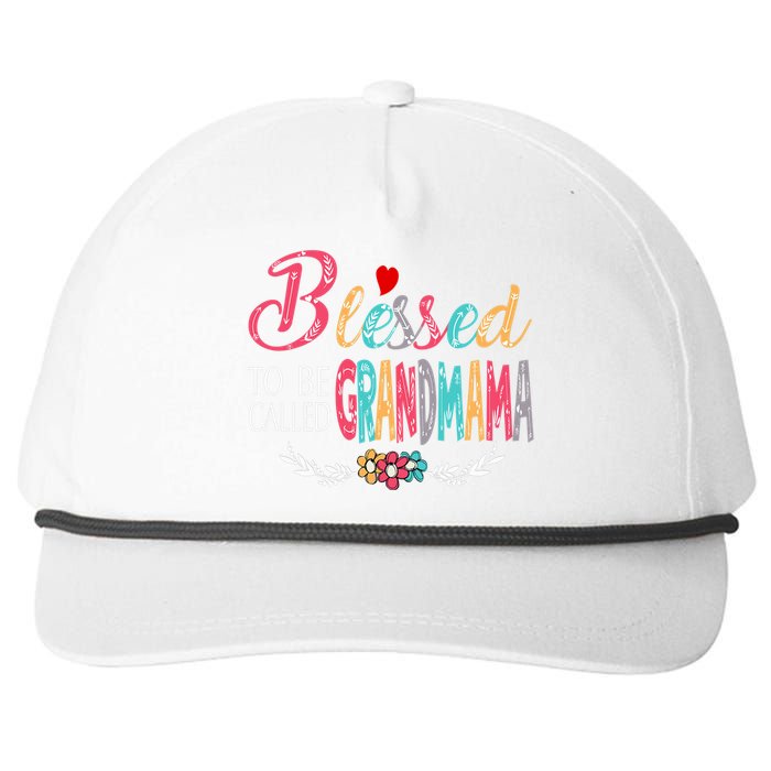 Mothers Day Gift Blessed To Be Called Grandmama Snapback Five-Panel Rope Hat