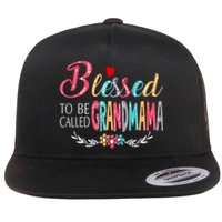 Mothers Day Gift Blessed To Be Called Grandmama Flat Bill Trucker Hat