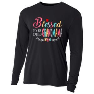 Mothers Day Gift Blessed To Be Called Grandmama Cooling Performance Long Sleeve Crew