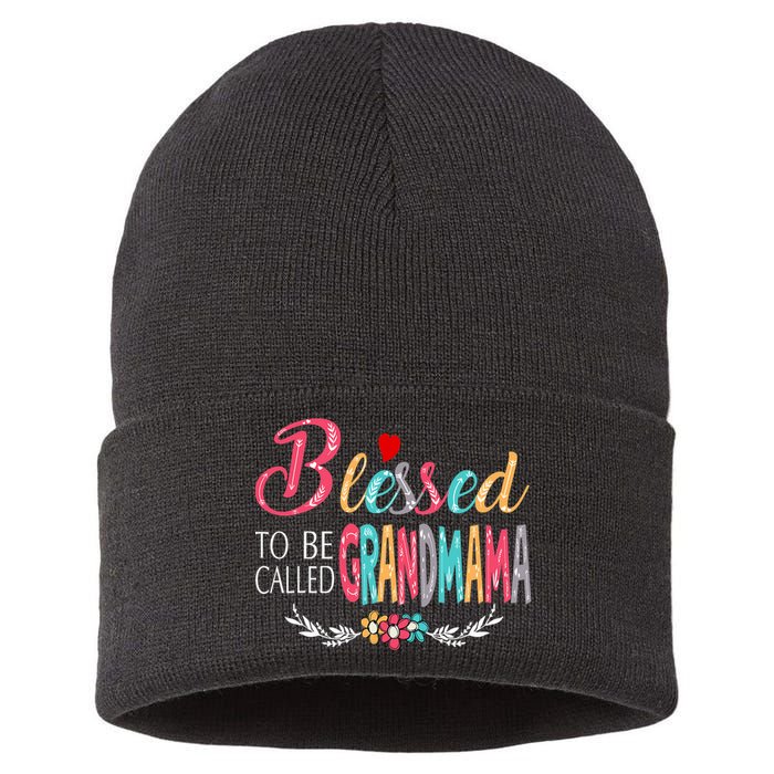 Mothers Day Gift Blessed To Be Called Grandmama Sustainable Knit Beanie