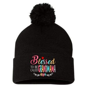 Mothers Day Gift Blessed To Be Called Grandmama Pom Pom 12in Knit Beanie